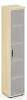 Офисный шкаф высокий узкий универсальный (1 высокий фасад стекло сатин в раме)